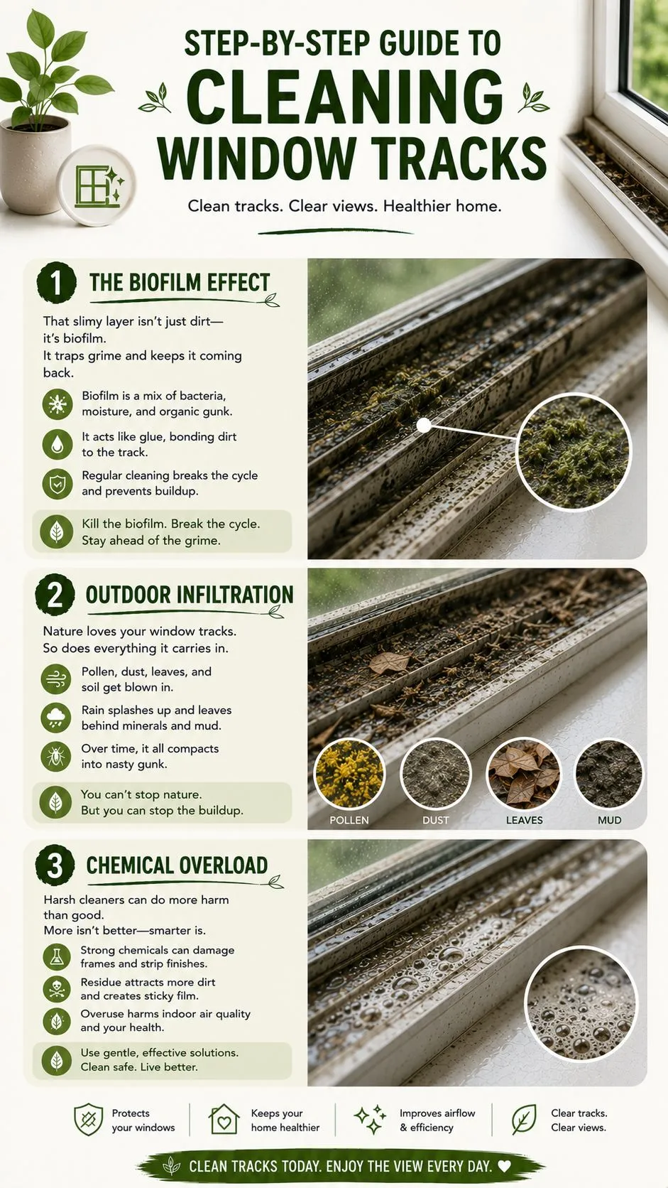 Cleaning dog hair and built-up grime from sliding patio door tracks