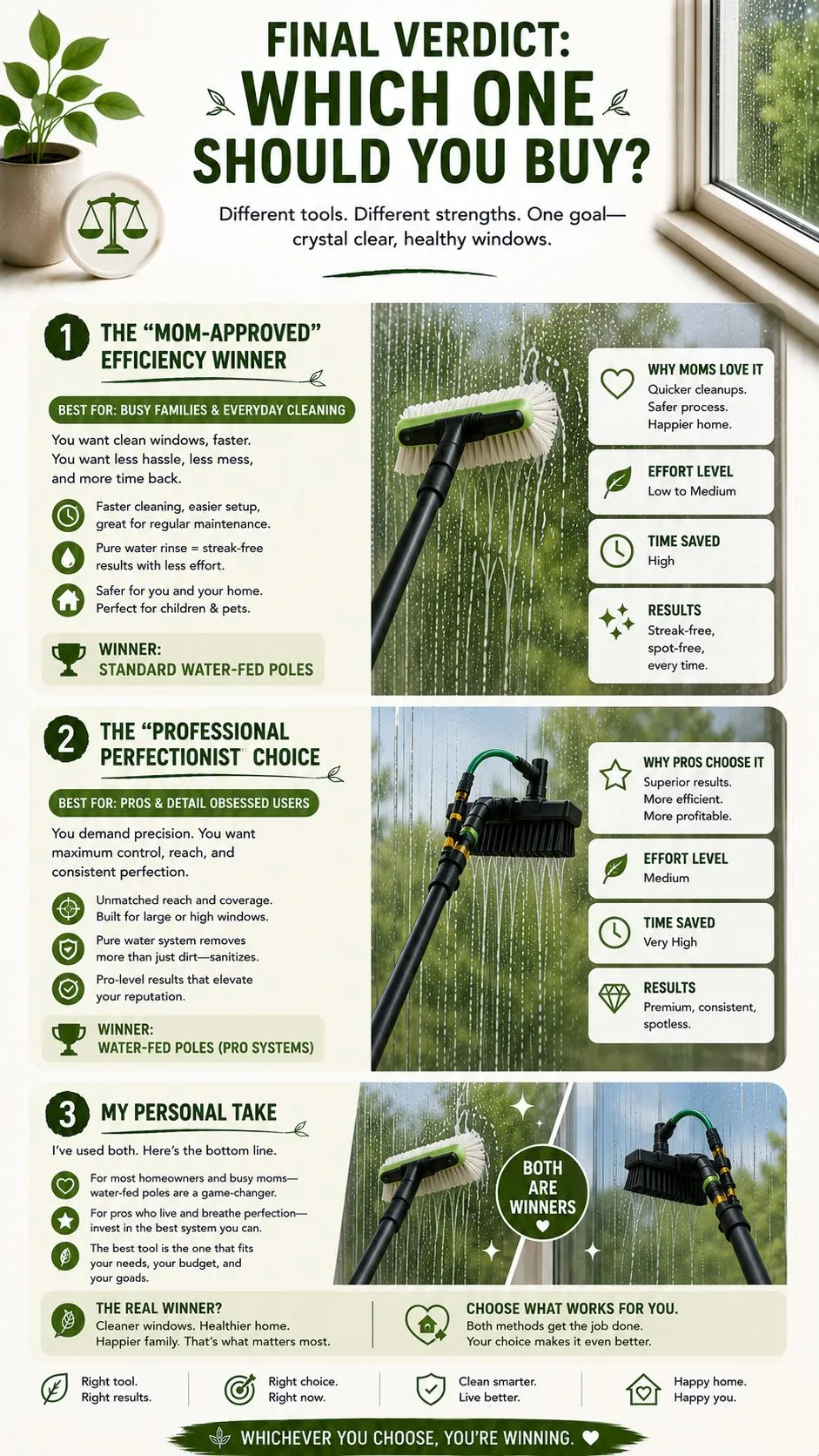 Comparing slimline cleaning wands and squeegees for barred windows
